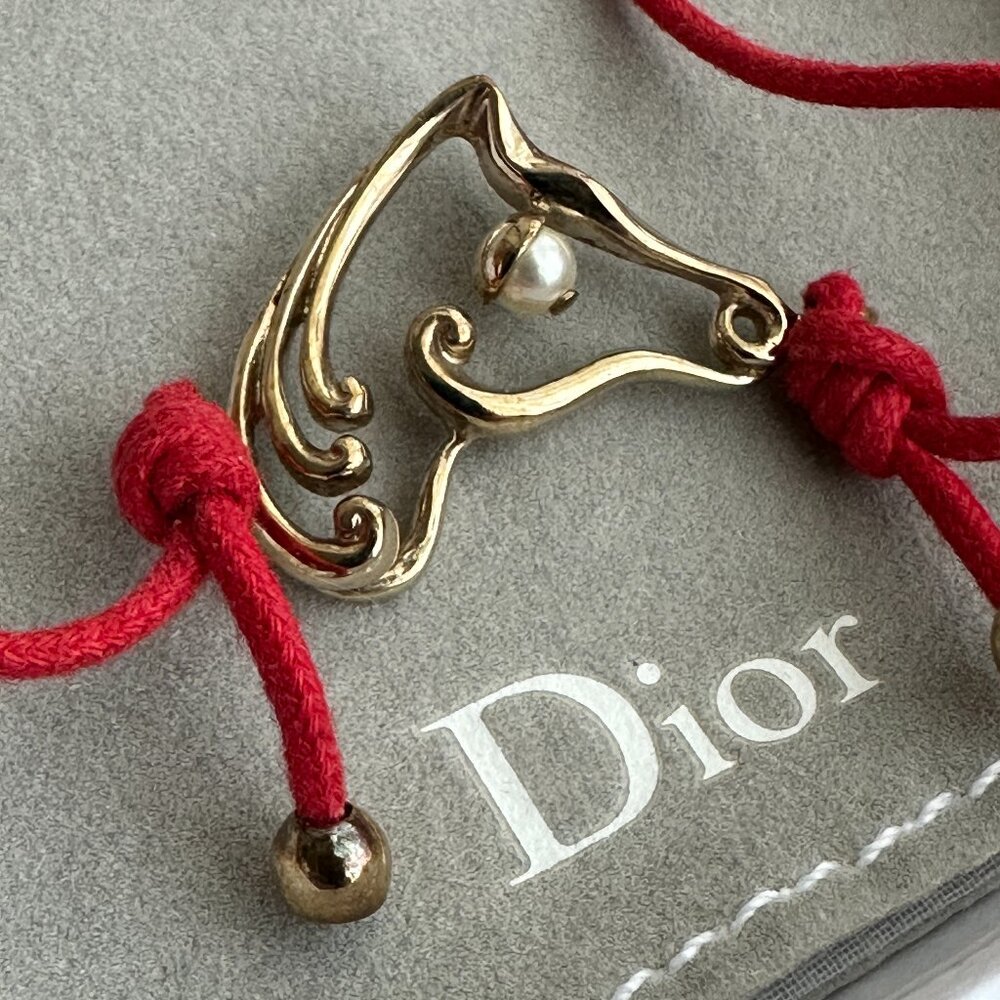 RARE Dior Lucky Fire Horse Year of the Horse Red Knot Bracelet Diorelita Zodiac